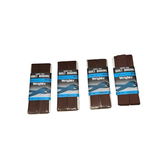 Wrights PC13 Mocha Double Fold Quilt Binding 3yds 50/50 Blend Set of 4 USA - Picture 2 of 5